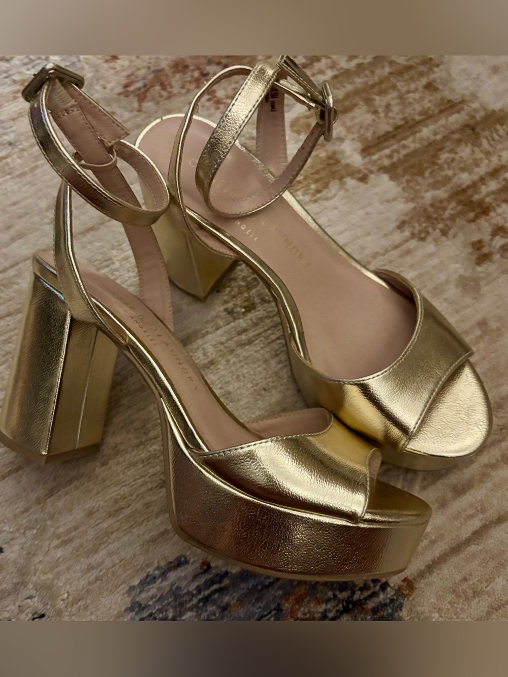Chinese Laundry Golden Block Platform Heels
